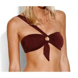Seafolly Active Ring Front Bandeau Bikini Top Plum